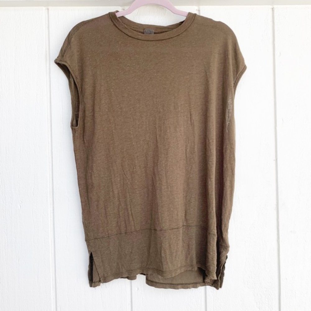 FREE PEOPLE Olive Green Muscle Tee M